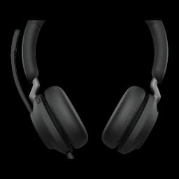 Jabra Evolve2 40 SE Stereo noir, vue latérale: casque avec coussinets visibles