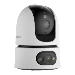 Imou Ranger Dual Pro 6MP 512GB Blanco, vista frontal: dos módulos de cámara, cuerpo PT blanco y negro, logo Imou
