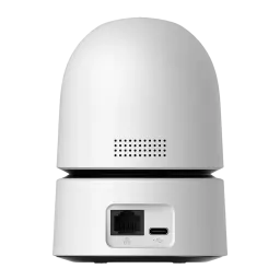 Imou Ranger Dual Pro 6MP 512GB Blanco, vista trasera: rejilla de altavoz, puerto Ethernet y USB-C en la base