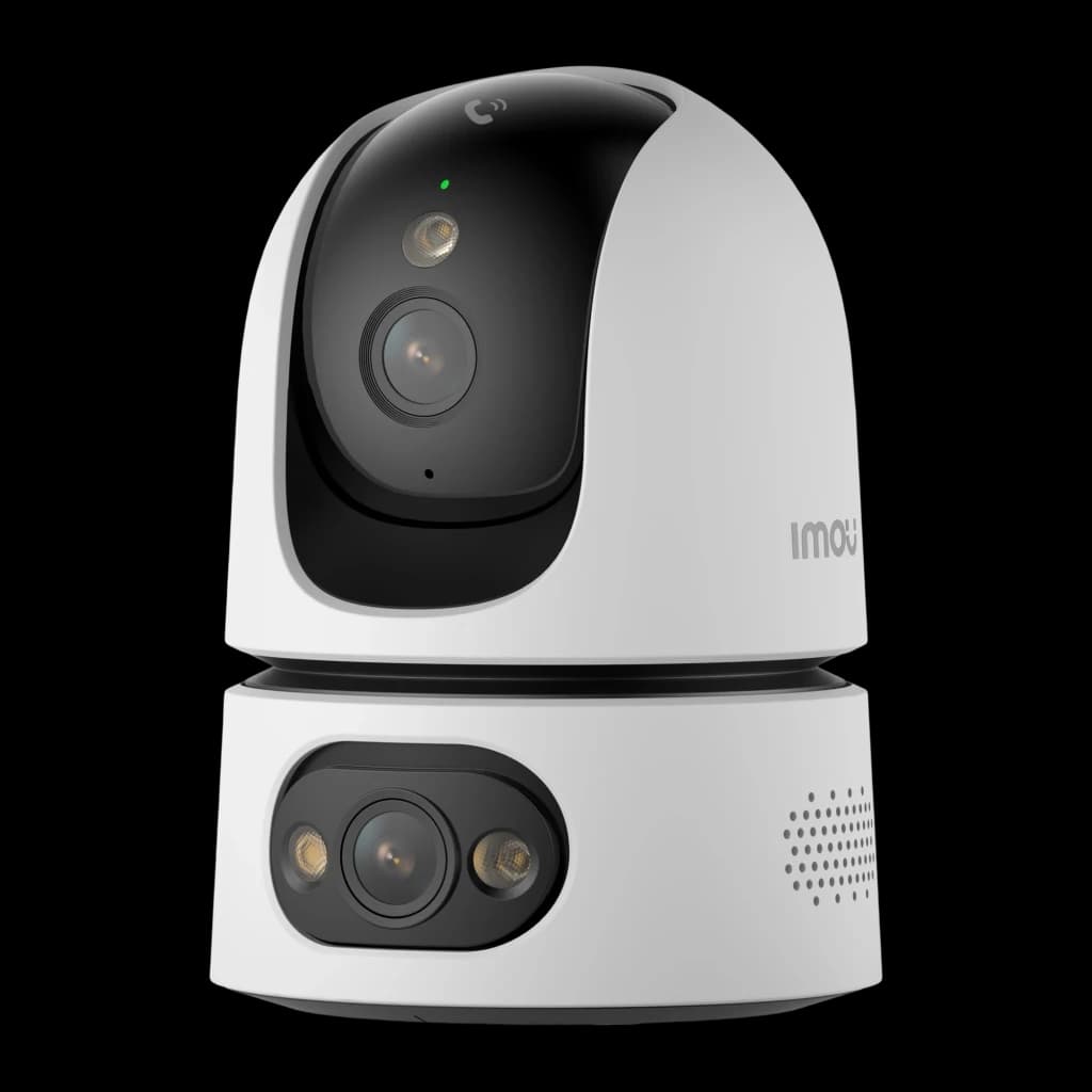 Imou Ranger Dual Pro 6MP 512GB Blanco, vista lateral derecha: rejilla lateral visible, dos módulos de cámara y logo