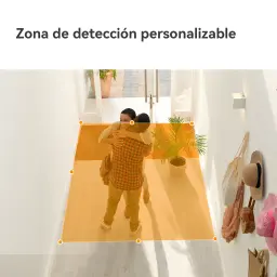 Imou Ranger Dual Pro 6MP 512GB Blanco, función: zona de detección personalizable con área naranja sobre pasillo interior
