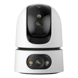 Imou Ranger Dual Pro 6MP 512GB Blanco, vista frontal: dos módulos de cámara, cuerpo PTZ blanco y negro