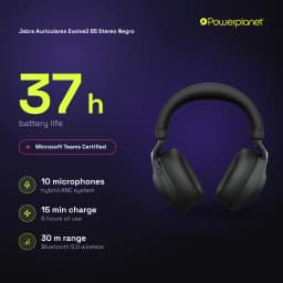 Jabra Auriculares Evolve2 85 Stereo Negro - características