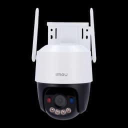 Imou Cruiser SC 4G 3MP 512GB Blanco, vista frontal: módulo de cámaras, LEDs infrarrojos y luces roja y azul visibles