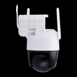 Imou Cruiser SC 4G 3MP 512GB Blanco, vista lateral: soporte de montaje abierto con cable y altavoz lateral visibles