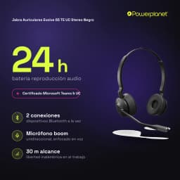 Jabra Auriculares Evolve 65 TE UC Stereo Negro - características