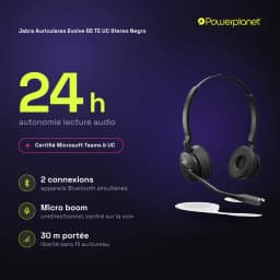 Jabra Auriculares Evolve 65 TE UC Stereo Negro - características