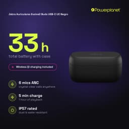 Jabra Auriculares Evolve2 Buds USB-C UC negro - características