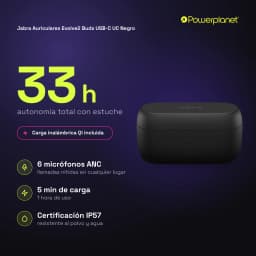 Jabra Auriculares Evolve2 Buds USB-C UC negro - características