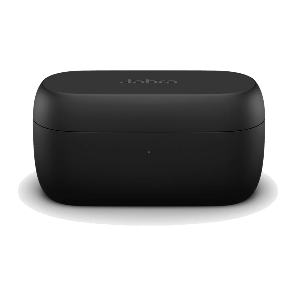 Jabra Evolve2 Buds USB-C UC noir, vue avant: écouteurs true wireless dans étui ouvert avec logo Jabra visible - Ítem2