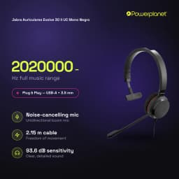 Jabra Auriculares Evolve 30 II UC Mono Negro - caractéristiques