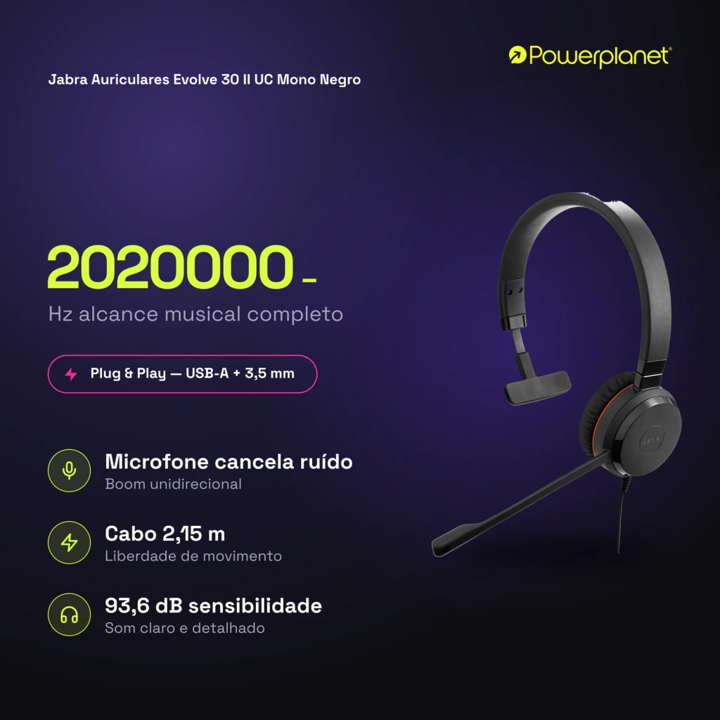 Jabra Evolve 30 II UC Mono negro, contenido del kit: auricular, cables de conexión y controles - Ítem6