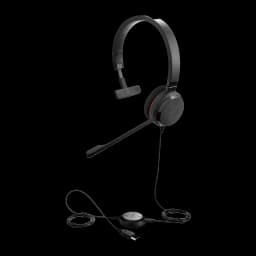 Jabra Evolve 30 II UC Mono noir, contenu du kit: casque, câbles de connexion et unité de contrôle