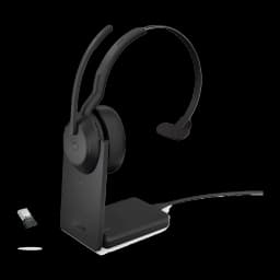 Jabra Evolve2 65 Mono USB-A noir, kit complet: casque, socle de charge et adaptateur USB