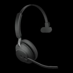 Jabra Evolve2 65 Mono USB-A noir, vue latérale: casque mono avec microphone flexible