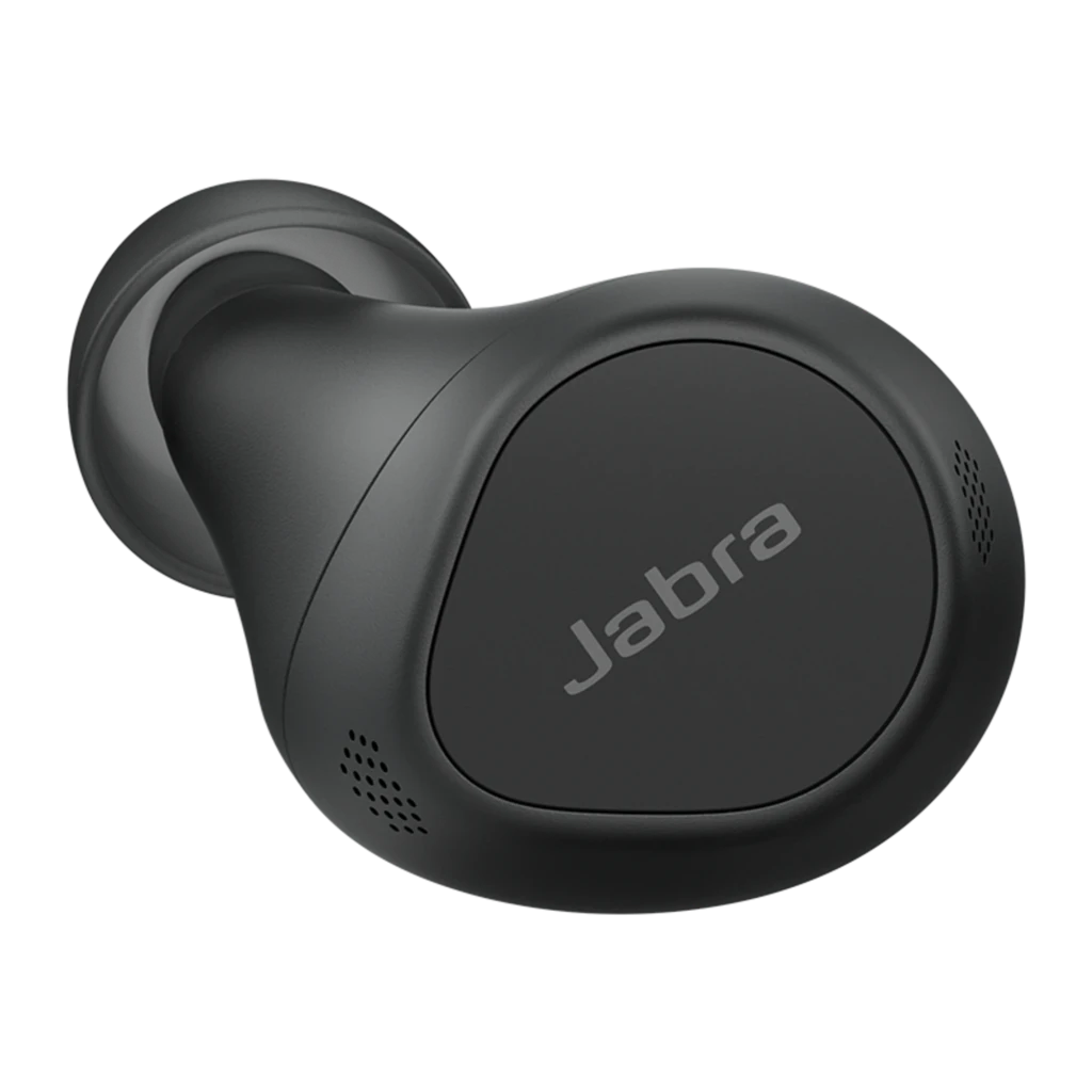 Jabra Evolve2 Buds USB-A noir, vue de face: étui ouvert avec écouteurs et socle de charge - Ítem1