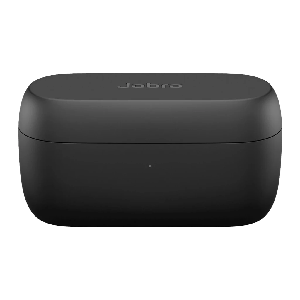 Jabra Evolve2 Buds USB-A noir, vue de face: étui ouvert avec écouteurs et socle de charge - Ítem2