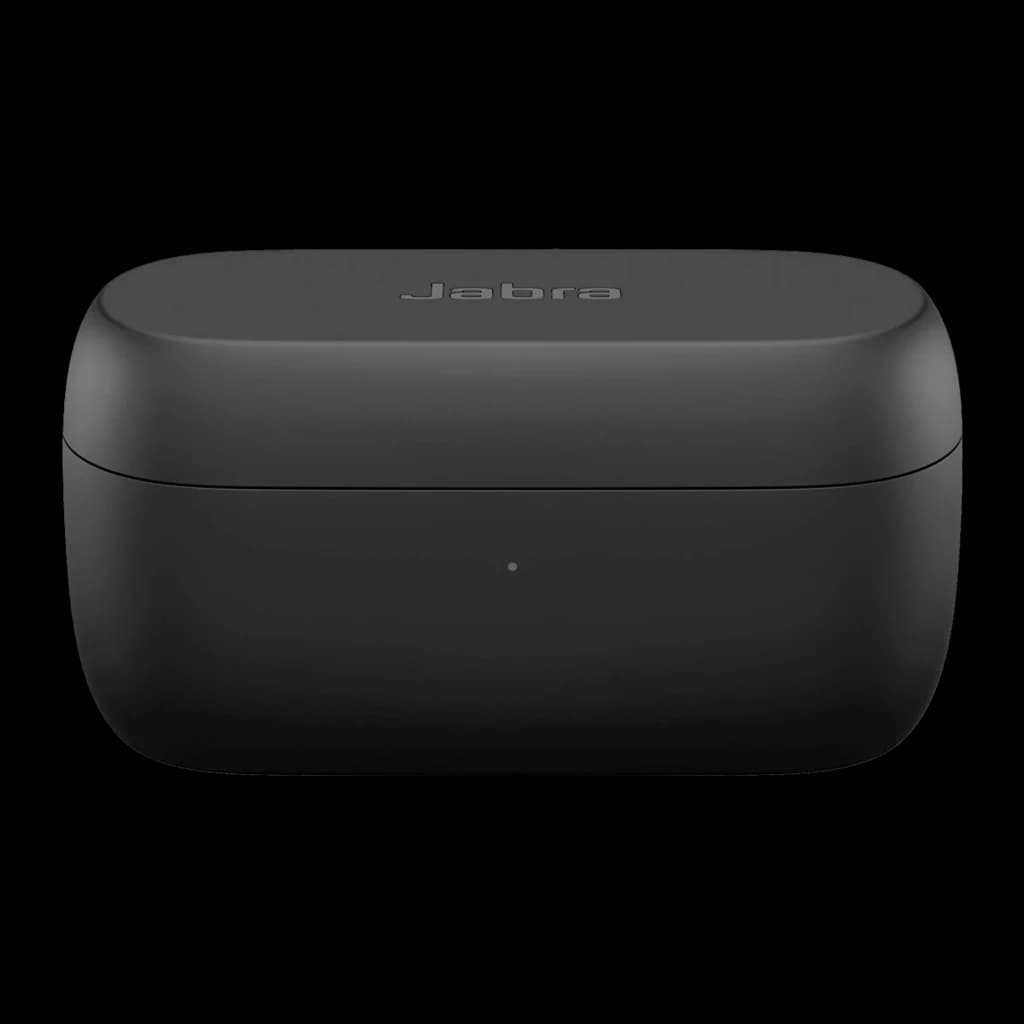 Jabra Evolve2 Buds USB-A negro, estuche: vista superior cerrada con indicador LED