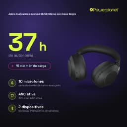 Jabra Auriculares Evolve2 85 UC Stereo con base negro - características