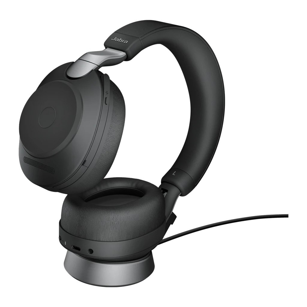 Jabra Evolve2 85 UC Stereo negro, vista frontal: auriculares con diadema y almohadillas - Ítem1