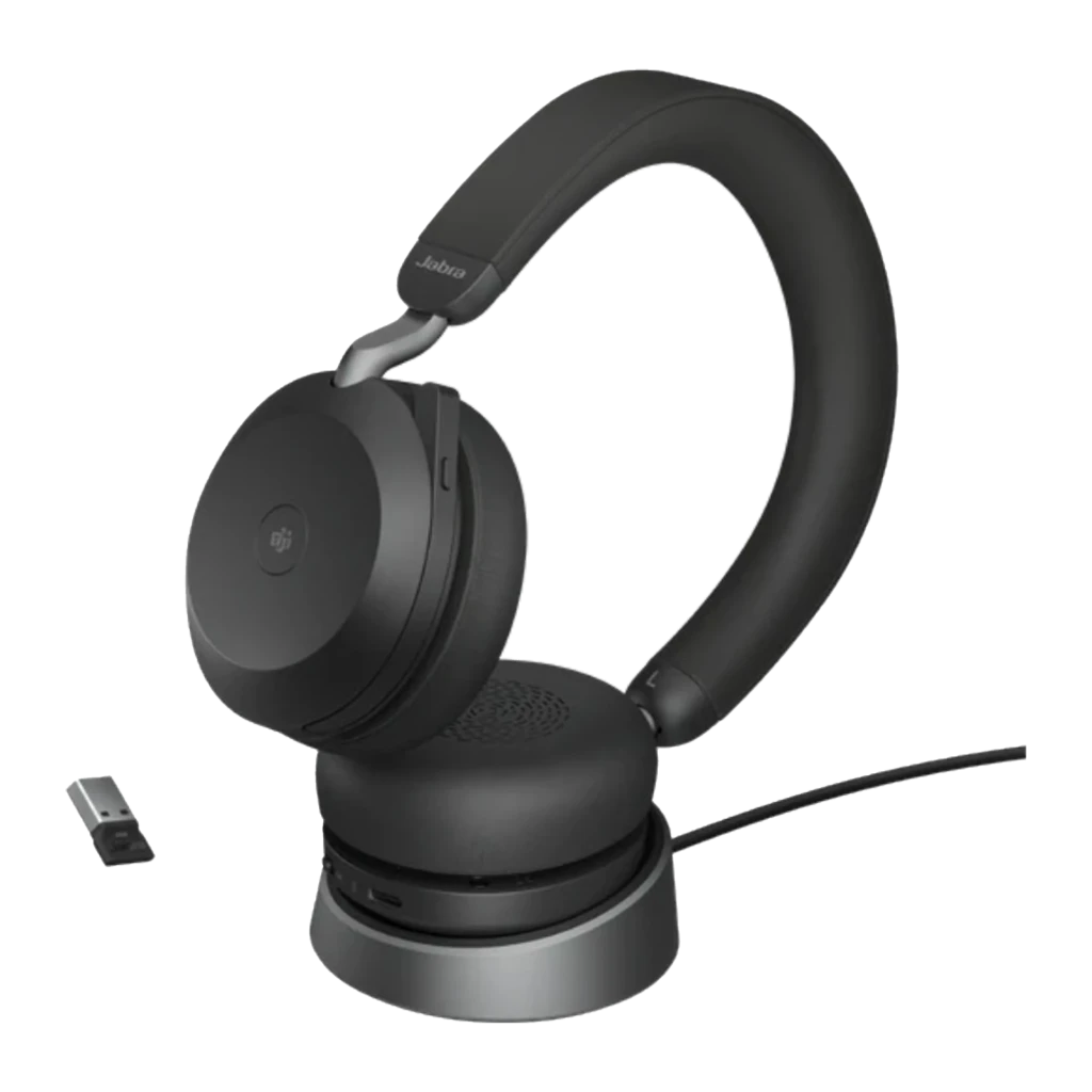 Jabra Evolve2 85 UC Stereo negro, vista frontal: auriculares con diadema y almohadillas - Ítem3