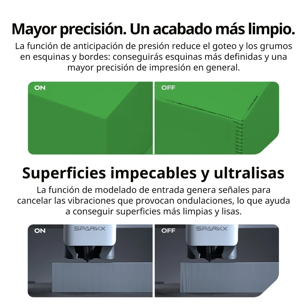 Imprimante 3D Creality SPARKX i7 CFS Lite FDM 4 couleurs, bobine verte sur support, cadre métal rigide, plateau doré, écran tactile, éclairage RGB - Ítem15