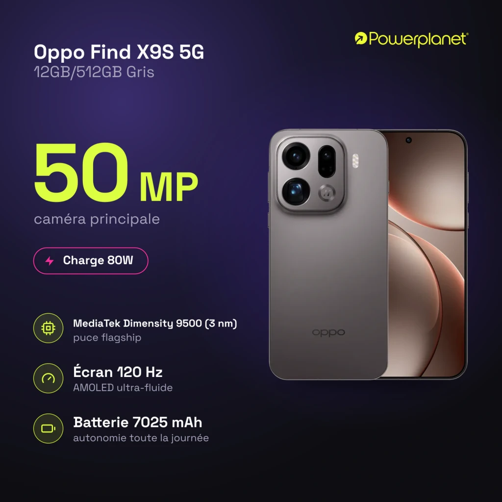 Oppo Find X9S 5G cinzento com módulo de câmeras saliente, lente periscópica 3x, traseira fosca e tela AMOLED 6,59 polegadas com furo central e bordas finas - Item2