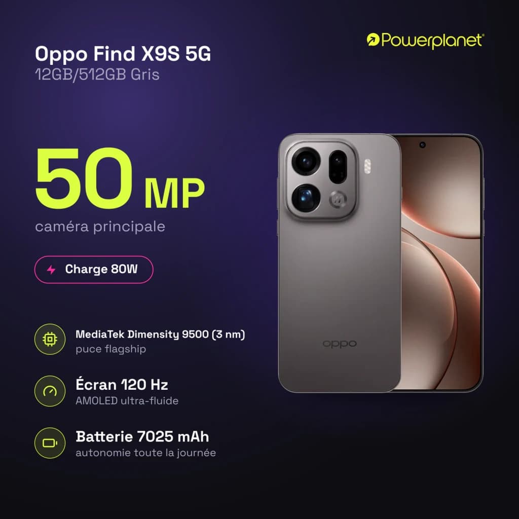 Oppo Find X9S 5G gris con módulo triple y periscopio 50 MP 3x OIS, pantalla AMOLED 6,59 pulgadas 120 Hz, acabado premium y bordes curvos