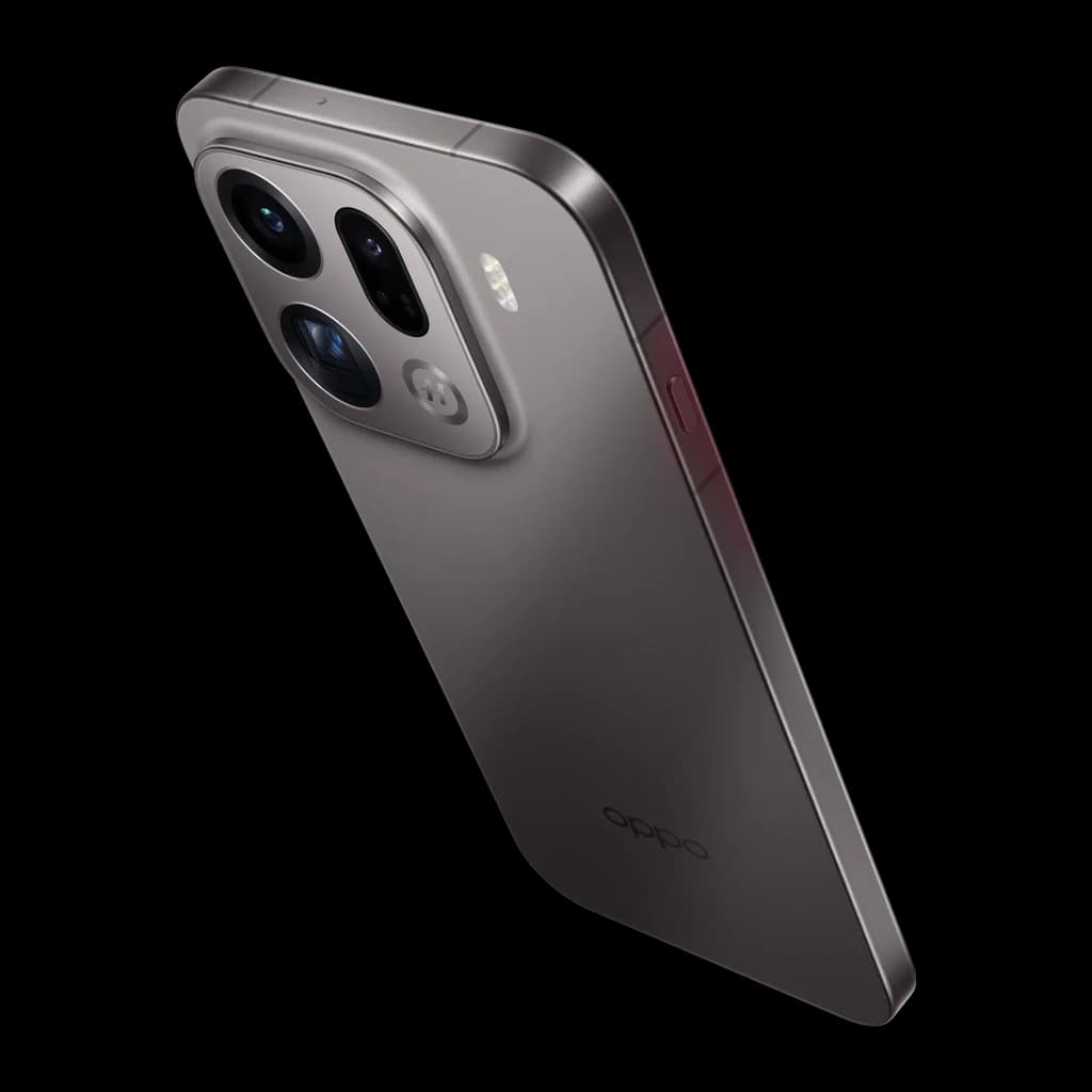 Oppo Find X9S 5G gris con cuerpo metálico mate, módulo triple de cámara con telefoto periscópico 3x y flash, lateral púrpura, diseño delgado y premium