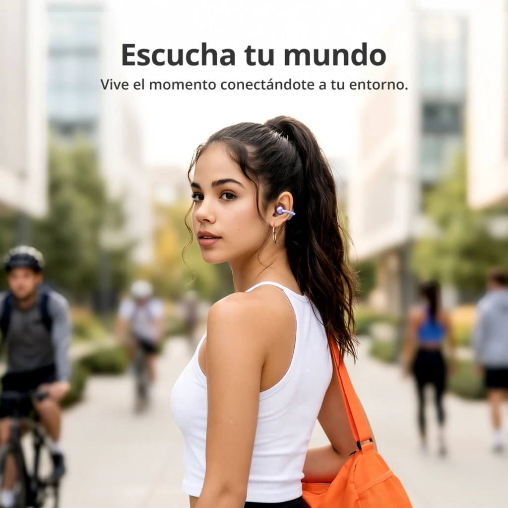 Auriculares Tronsmart OpenFly Clip S1010 open-ear clip-on negros con estuche de carga gris metálico, diseño de gancho ergonómico y luz LED indicadora - Ítem3