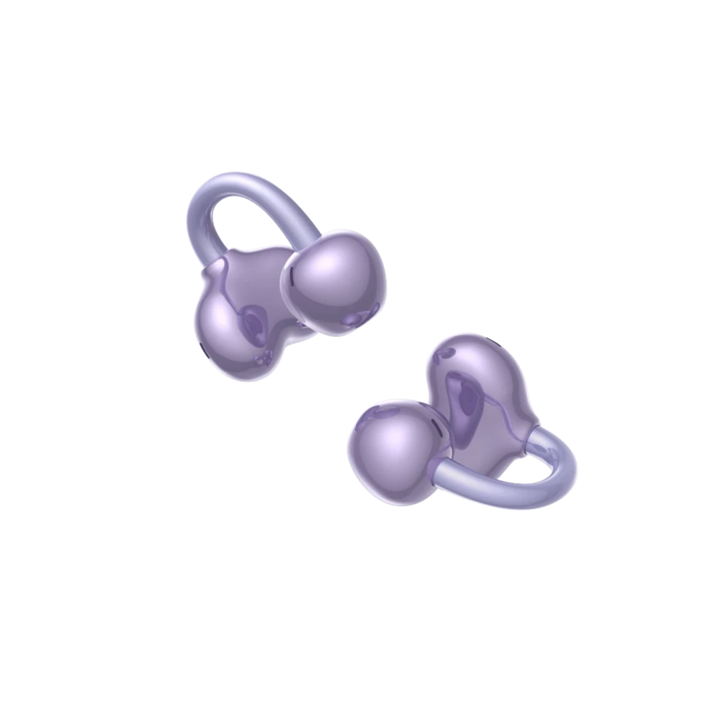 Auriculares Tronsmart OpenFly Clip S1010 Open-Ear Clip-On Violeta con estuche compacto violeta metálico, indicadores LED y diseño de clip curvo ergonómico - Ítem11