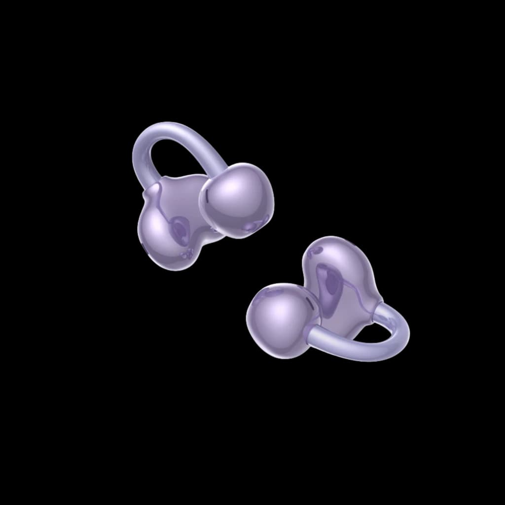 Auriculares Tronsmart OpenFly Clip S1010 Open-Ear Clip-On Violeta, diseño de clip abierto en oreja, color violeta metálico, compactos y ergonómicos