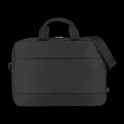 Tucano Global Notebooktasche 15.6-16 noir, vue avant: double poignée, bandoulière latérale et logo eco sur tissu lisse
