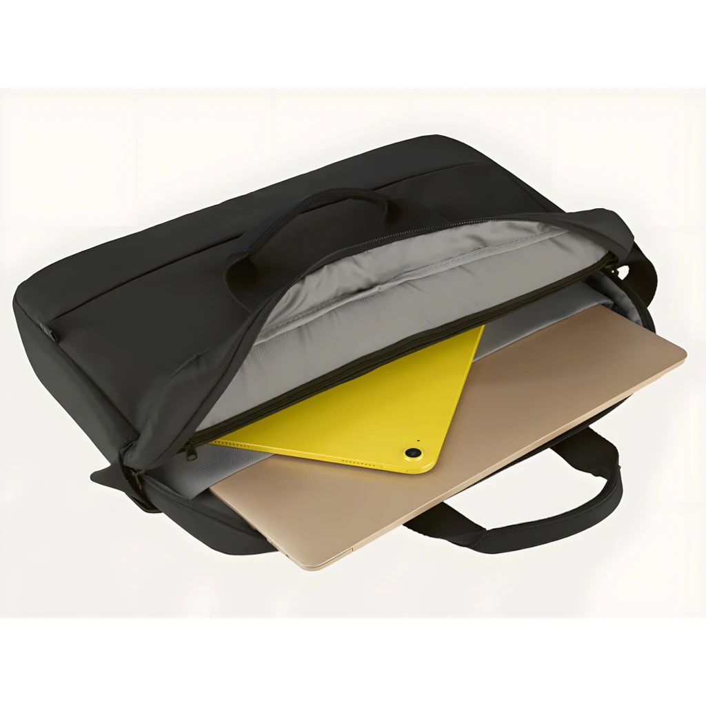 Tucano Global Notebooktasche 15.6-16 negro, vista frontal: asa doble, bandolera lateral y logo eco en tejido liso - Ítem3