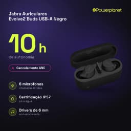 Jabra Auriculares Evolve2 Buds USB-A Negro - caractéristiques