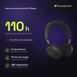 Jabra Auriculares Evolve3 75 noir - caractéristiques