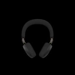 Jabra Evolve3 75 noir, vue de dessus: serre-tête rembourré et deux coussinets visibles d'en haut