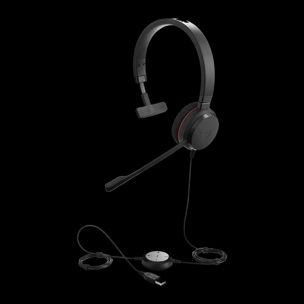 Jabra Evolve 20 Special Edition UC Mono Noir, accessoires: casque avec câbles et adaptateurs inclus