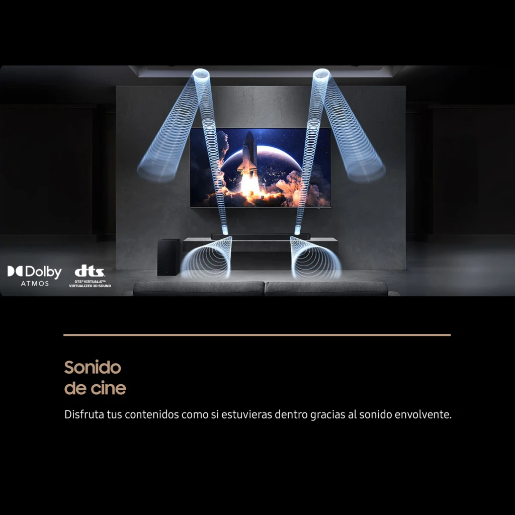 Samsung Barre de son HW-Q600F Noir, scène Q-Symphony: barre sous TV avec ondes sonores enveloppantes en salon - Ítem3