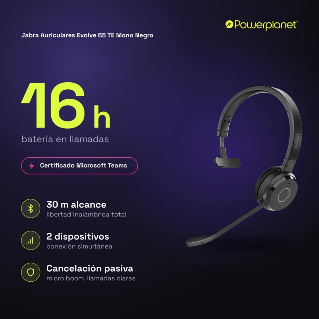 Jabra Auriculares Evolve 65 TE Mono negro - características
