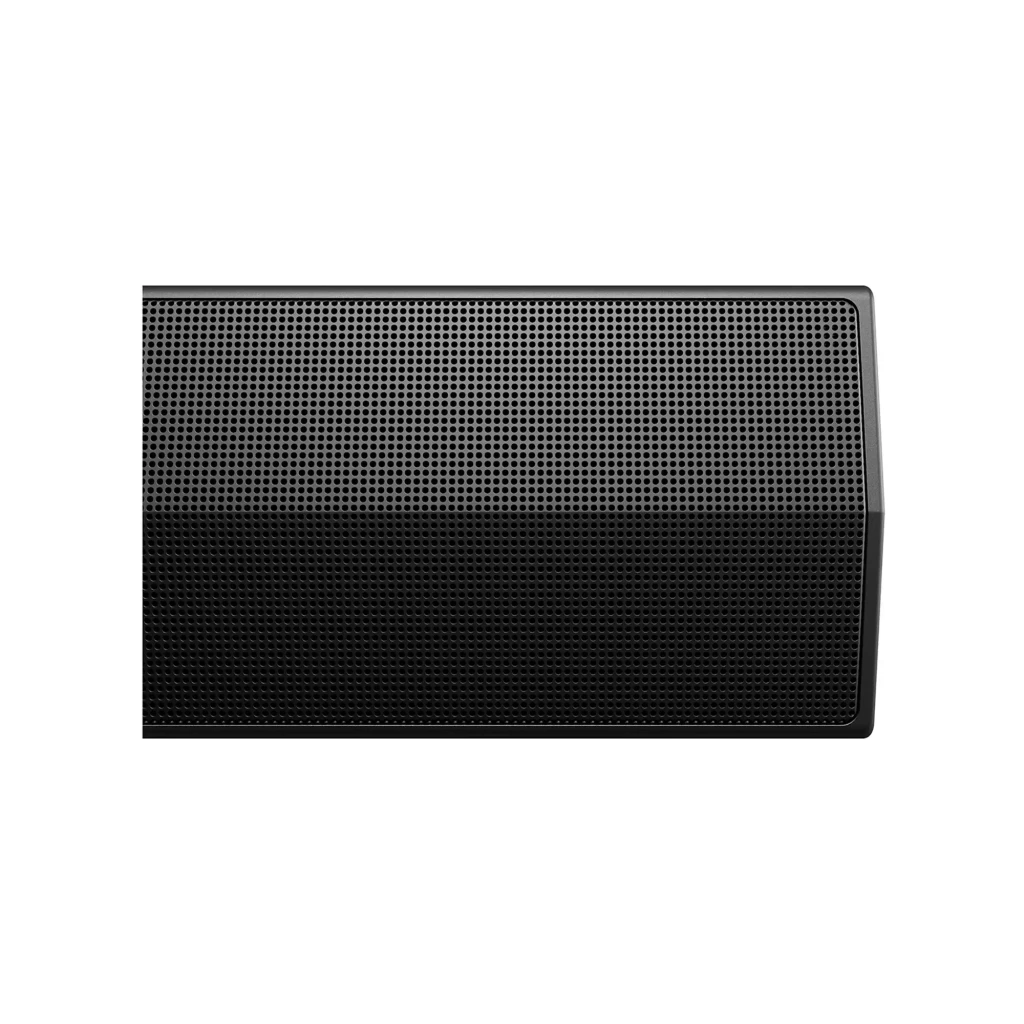 LG Barra de som S20A 2.0 Preto, vista diagonal frontal: painel superior com botões e grade de tecido preto - Item3