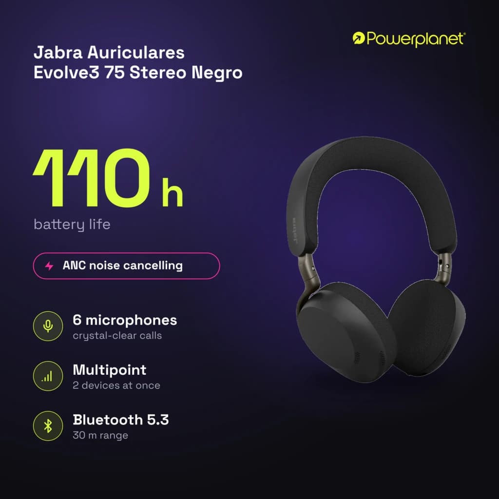 Jabra Auriculares Evolve3 75 Stereo Negro - características
