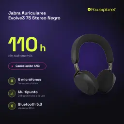 Jabra Auriculares Evolve3 75 Stereo Negro - características