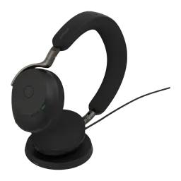 Jabra Evolve3 75 Stereo negro, vista inferior: almohadillas y estructura de soporte