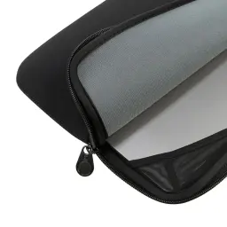 Tucano Sacoche BFC1718 18.4" Noir, intérieur ouvert: compartiment principal avec doublure grise et poche filet noire