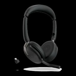 Jabra Evolve2 65 Flex UC Stereo noir, kit complet: casque avec dongle USB et câble inclus
