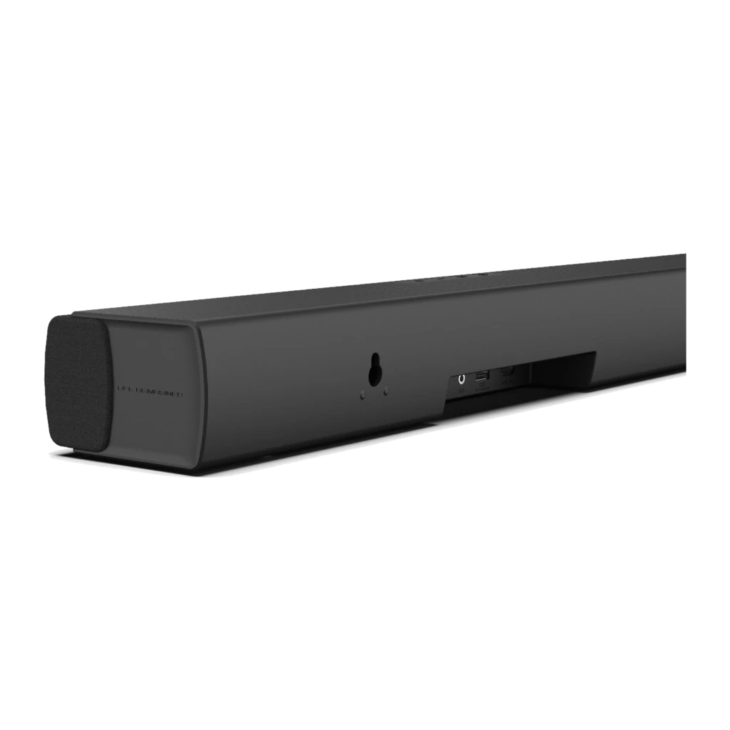 Hisense Barre de son AX5100Q 5.1 580W Noir, vue ensemble: barre logo Atmos, caisson de basses et deux satellites - Ítem2
