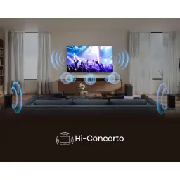 Hisense Barre de son AX5100Q 5.1 580W Noir, scène: système 5.1 en salon avec ondes sonores Hi-Concerto et TV