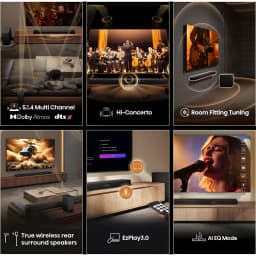 Hisense Barre de son AX5140Q Noir, fonctions: collage 5.1.4 Dolby Atmos DTS:X, Hi-Concerto, Room Fitting, EzPlay3.0, AI EQ