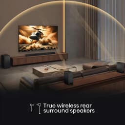 Hisense Barre de son AX5140Q Noir, scène salon: système avec haut-parleurs arrière sans fil et caisson de basses en home